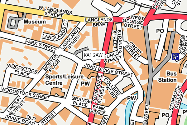 KA1 2AW map - OS OpenMap – Local (Ordnance Survey) KA1 2AW map - OS OpenMap – Local (Ordnance Survey)