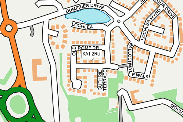 KA1 2RU map - OS OpenMap – Local (Ordnance Survey) KA1 2RU map - OS OpenMap – Local (Ordnance Survey)