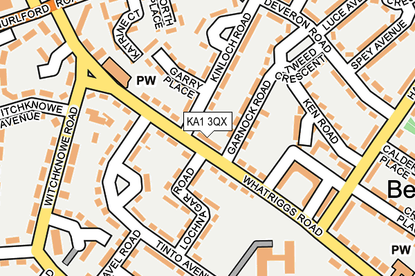KA1 3QX map - OS OpenMap – Local (Ordnance Survey) KA1 3QX map - OS OpenMap – Local (Ordnance Survey)