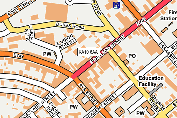 KA10 6AA map - OS OpenMap – Local (Ordnance Survey) KA10 6AA map - OS OpenMap – Local (Ordnance Survey)