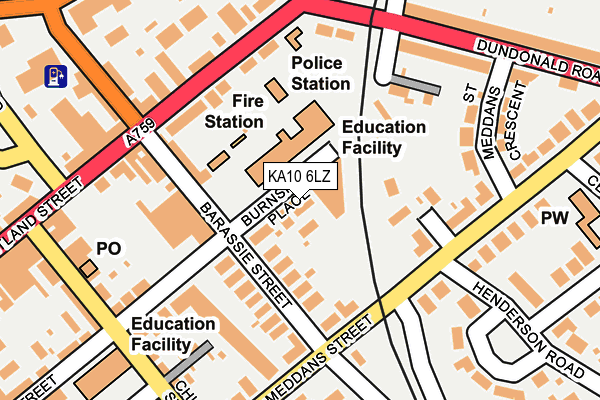 KA10 6LZ map - OS OpenMap – Local (Ordnance Survey) KA10 6LZ map - OS OpenMap – Local (Ordnance Survey)