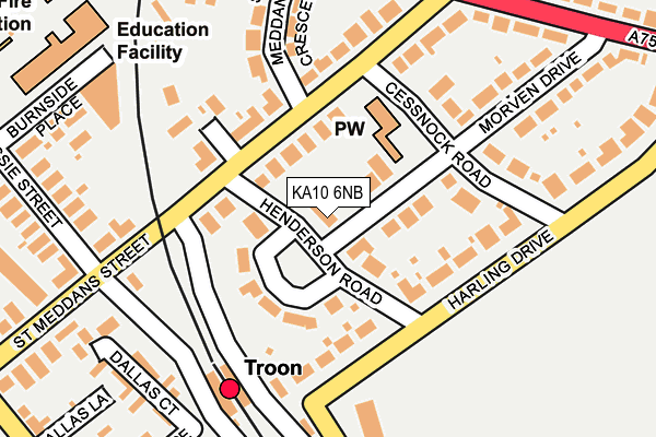 KA10 6NB map - OS OpenMap – Local (Ordnance Survey) KA10 6NB map - OS OpenMap – Local (Ordnance Survey)