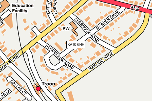 KA10 6NH map - OS OpenMap – Local (Ordnance Survey)