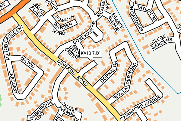 KA10 7JX map - OS OpenMap – Local (Ordnance Survey)
