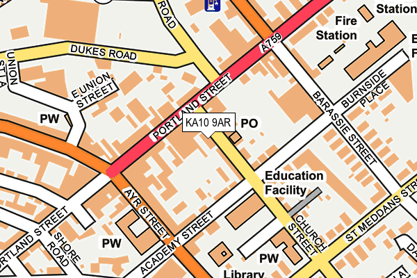 KA10 9AR map - OS OpenMap – Local (Ordnance Survey) KA10 9AR map - OS OpenMap – Local (Ordnance Survey)
