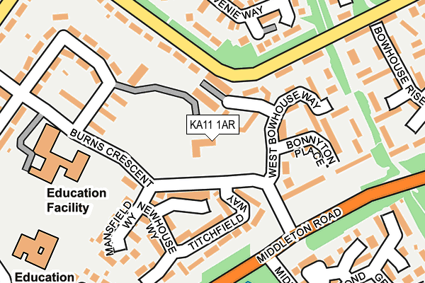 KA11 1AR map - OS OpenMap – Local (Ordnance Survey) KA11 1AR map - OS OpenMap – Local (Ordnance Survey)