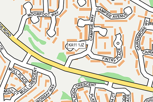 KA11 1JZ map - OS OpenMap – Local (Ordnance Survey) KA11 1JZ map - OS OpenMap – Local (Ordnance Survey)