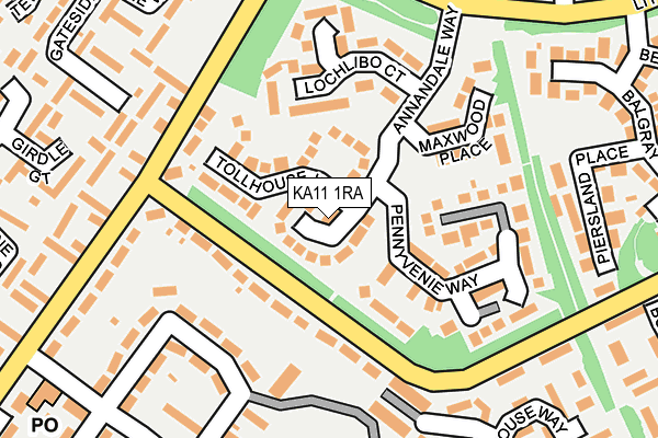 KA11 1RA map - OS OpenMap – Local (Ordnance Survey) KA11 1RA map - OS OpenMap – Local (Ordnance Survey)