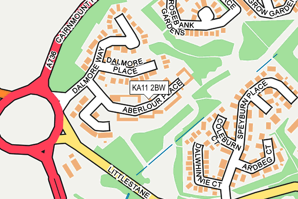 KA11 2BW map - OS OpenMap – Local (Ordnance Survey) KA11 2BW map - OS OpenMap – Local (Ordnance Survey)