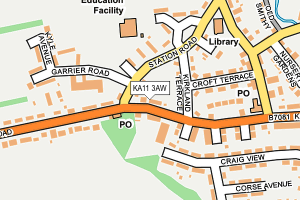 KA11 3AW map - OS OpenMap – Local (Ordnance Survey) KA11 3AW map - OS OpenMap – Local (Ordnance Survey)