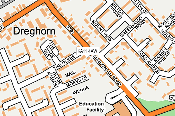 KA11 4AW map - OS OpenMap – Local (Ordnance Survey) KA11 4AW map - OS OpenMap – Local (Ordnance Survey)