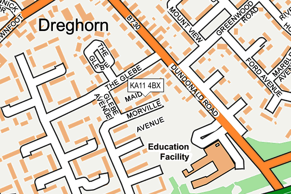 KA11 4BX map - OS OpenMap – Local (Ordnance Survey) KA11 4BX map - OS OpenMap – Local (Ordnance Survey)