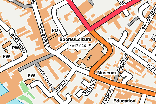 KA12 0AX map - OS OpenMap – Local (Ordnance Survey) KA12 0AX map - OS OpenMap – Local (Ordnance Survey)