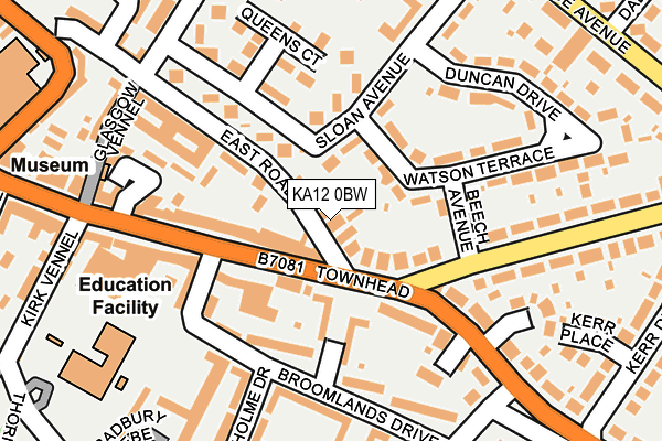 KA12 0BW map - OS OpenMap – Local (Ordnance Survey) KA12 0BW map - OS OpenMap – Local (Ordnance Survey)
