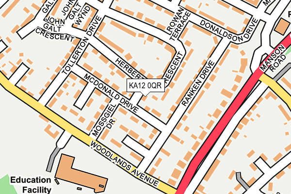 KA12 0QR map - OS OpenMap – Local (Ordnance Survey) KA12 0QR map - OS OpenMap – Local (Ordnance Survey)