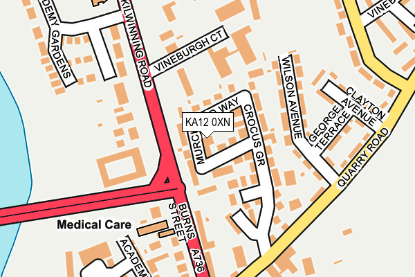 KA12 0XN map - OS OpenMap – Local (Ordnance Survey) KA12 0XN map - OS OpenMap – Local (Ordnance Survey)