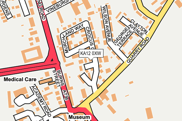 KA12 0XW map - OS OpenMap – Local (Ordnance Survey) KA12 0XW map - OS OpenMap – Local (Ordnance Survey)