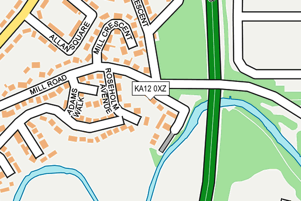 KA12 0XZ map - OS OpenMap – Local (Ordnance Survey) KA12 0XZ map - OS OpenMap – Local (Ordnance Survey)