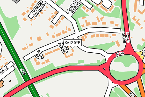 KA12 0YE map - OS OpenMap – Local (Ordnance Survey) KA12 0YE map - OS OpenMap – Local (Ordnance Survey)