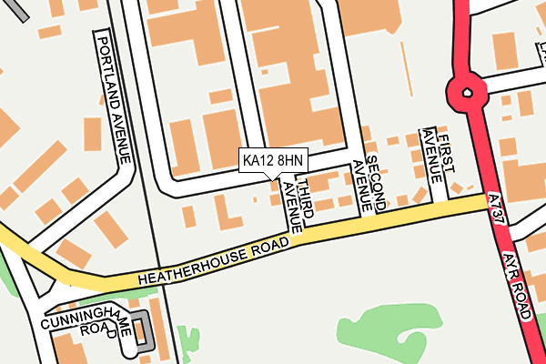 KA12 8HN map - OS OpenMap – Local (Ordnance Survey) KA12 8HN map - OS OpenMap – Local (Ordnance Survey)