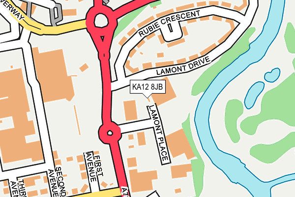 KA12 8JB map - OS OpenMap – Local (Ordnance Survey) KA12 8JB map - OS OpenMap – Local (Ordnance Survey)