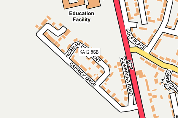 KA12 8SB map - OS OpenMap – Local (Ordnance Survey) KA12 8SB map - OS OpenMap – Local (Ordnance Survey)