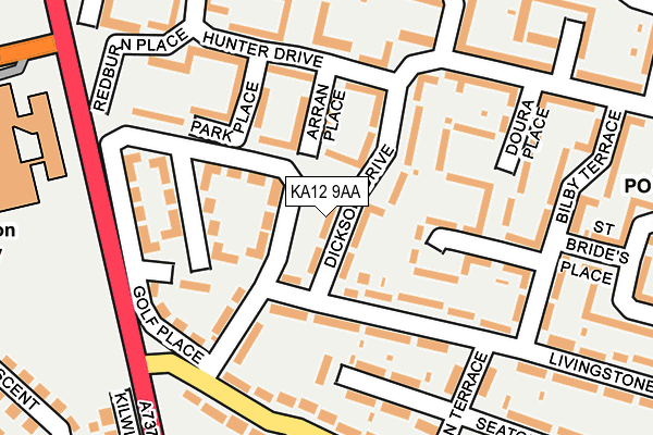 KA12 9AA map - OS OpenMap – Local (Ordnance Survey) KA12 9AA map - OS OpenMap – Local (Ordnance Survey)
