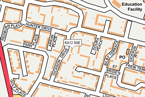 KA12 9AE map - OS OpenMap – Local (Ordnance Survey) KA12 9AE map - OS OpenMap – Local (Ordnance Survey)