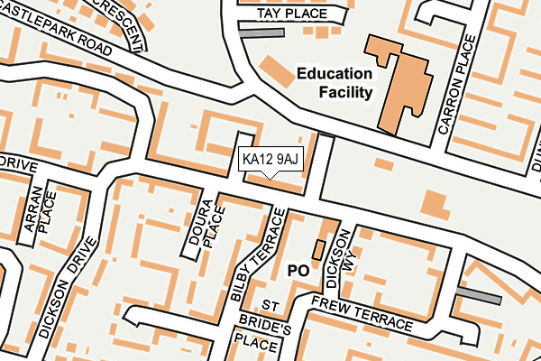 KA12 9AJ map - OS OpenMap – Local (Ordnance Survey) KA12 9AJ map - OS OpenMap – Local (Ordnance Survey)