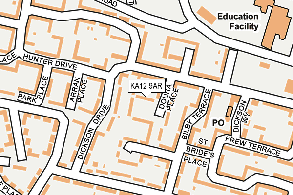 KA12 9AR map - OS OpenMap – Local (Ordnance Survey) KA12 9AR map - OS OpenMap – Local (Ordnance Survey)