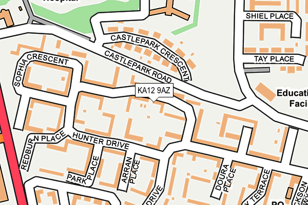 KA12 9AZ map - OS OpenMap – Local (Ordnance Survey) KA12 9AZ map - OS OpenMap – Local (Ordnance Survey)