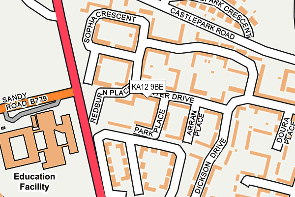 KA12 9BE map - OS OpenMap – Local (Ordnance Survey) KA12 9BE map - OS OpenMap – Local (Ordnance Survey)