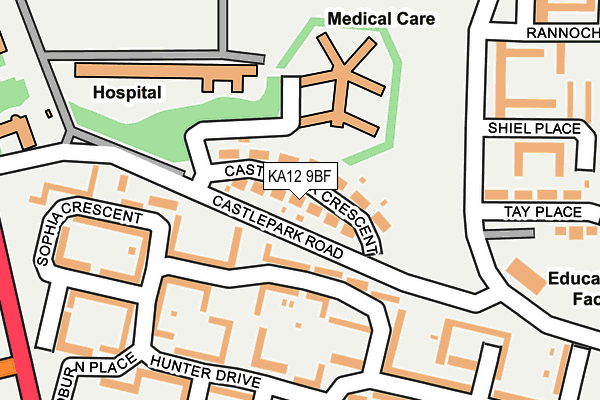 KA12 9BF map - OS OpenMap – Local (Ordnance Survey) KA12 9BF map - OS OpenMap – Local (Ordnance Survey)