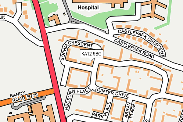 KA12 9BG map - OS OpenMap – Local (Ordnance Survey) KA12 9BG map - OS OpenMap – Local (Ordnance Survey)