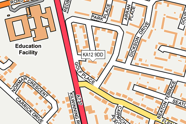 KA12 9DD map - OS OpenMap – Local (Ordnance Survey) KA12 9DD map - OS OpenMap – Local (Ordnance Survey)
