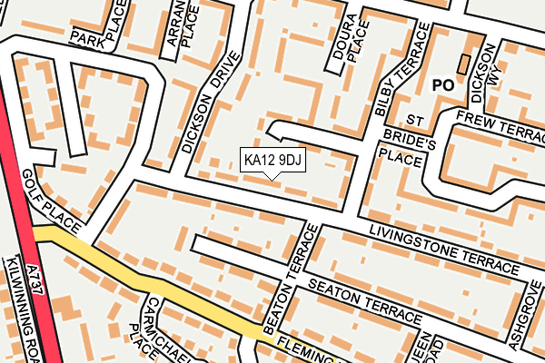 KA12 9DJ map - OS OpenMap – Local (Ordnance Survey) KA12 9DJ map - OS OpenMap – Local (Ordnance Survey)