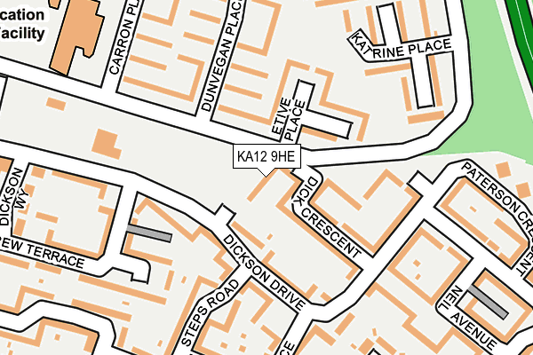 KA12 9HE map - OS OpenMap – Local (Ordnance Survey) KA12 9HE map - OS OpenMap – Local (Ordnance Survey)
