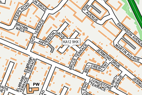KA12 9HX map - OS OpenMap – Local (Ordnance Survey) KA12 9HX map - OS OpenMap – Local (Ordnance Survey)