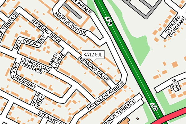 KA12 9JL map - OS OpenMap – Local (Ordnance Survey) KA12 9JL map - OS OpenMap – Local (Ordnance Survey)