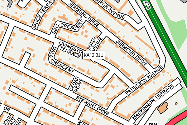 KA12 9JU map - OS OpenMap – Local (Ordnance Survey) KA12 9JU map - OS OpenMap – Local (Ordnance Survey)