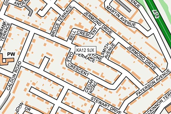 KA12 9JX map - OS OpenMap – Local (Ordnance Survey) KA12 9JX map - OS OpenMap – Local (Ordnance Survey)