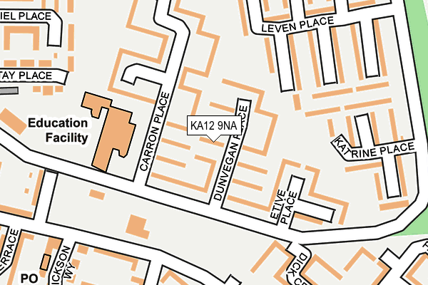 KA12 9NA map - OS OpenMap – Local (Ordnance Survey) KA12 9NA map - OS OpenMap – Local (Ordnance Survey)