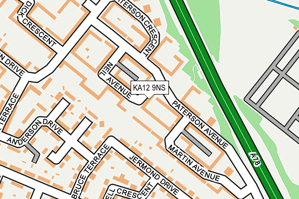 KA12 9NS map - OS OpenMap – Local (Ordnance Survey) KA12 9NS map - OS OpenMap – Local (Ordnance Survey)