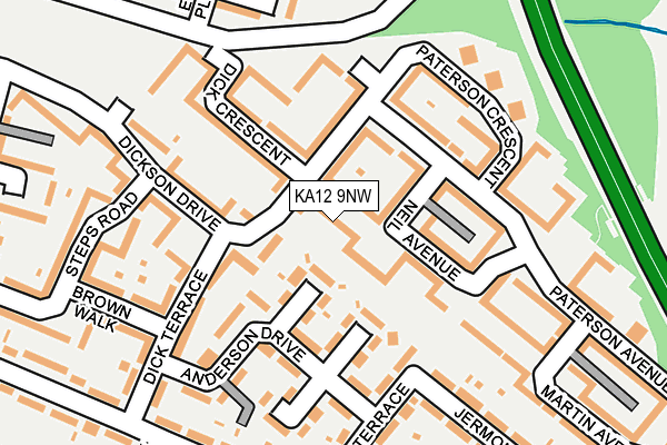 KA12 9NW map - OS OpenMap – Local (Ordnance Survey) KA12 9NW map - OS OpenMap – Local (Ordnance Survey)