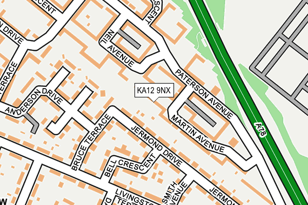 KA12 9NX map - OS OpenMap – Local (Ordnance Survey) KA12 9NX map - OS OpenMap – Local (Ordnance Survey)