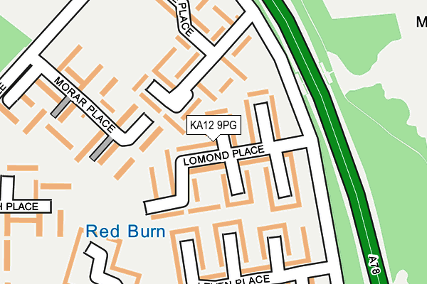 KA12 9PG map - OS OpenMap – Local (Ordnance Survey)