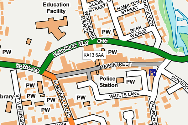 KA13 6AA map - OS OpenMap – Local (Ordnance Survey) KA13 6AA map - OS OpenMap – Local (Ordnance Survey)
