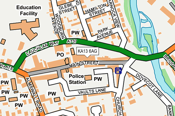 KA13 6AG map - OS OpenMap – Local (Ordnance Survey) KA13 6AG map - OS OpenMap – Local (Ordnance Survey)