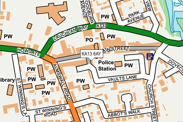 KA13 6AY map - OS OpenMap – Local (Ordnance Survey) KA13 6AY map - OS OpenMap – Local (Ordnance Survey)