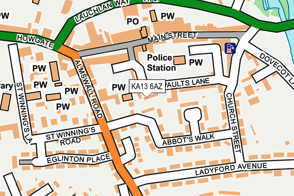 KA13 6AZ map - OS OpenMap – Local (Ordnance Survey) KA13 6AZ map - OS OpenMap – Local (Ordnance Survey)